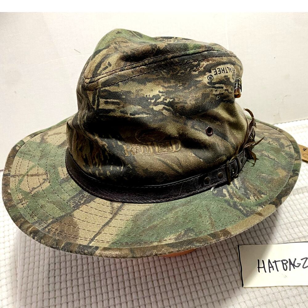 Camouflage RedHead Brimmed Mens Bucket Hat Fishing Hunting Size M Made in USA